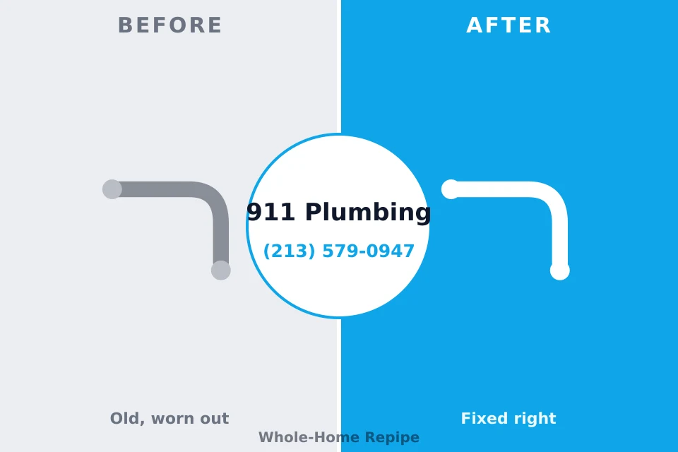 Before and after: plumbing repair Cleona, PA